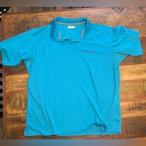 Columbia PFG Omni Shade Men’s XXL Blue polo shirt Casual teal collar summer
